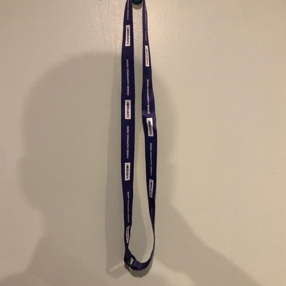 Funimation purple lanyard with a rubber O ring
